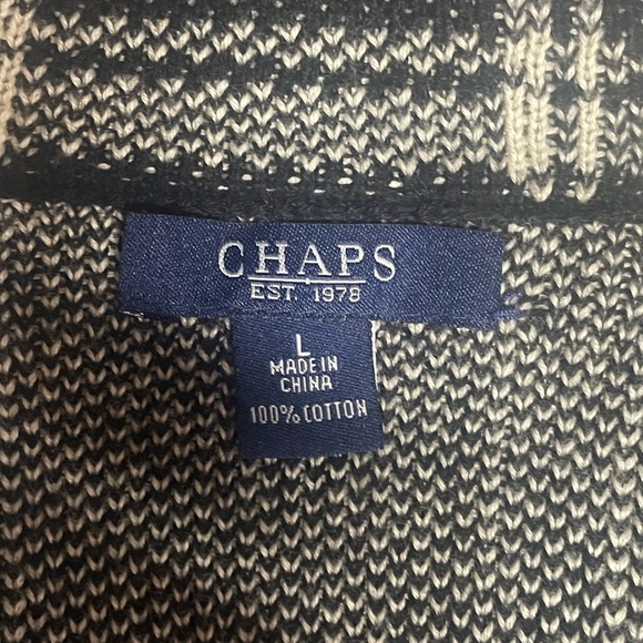 Chaps black & off white full zipper jacket, size Large - Picture 3 of 5
